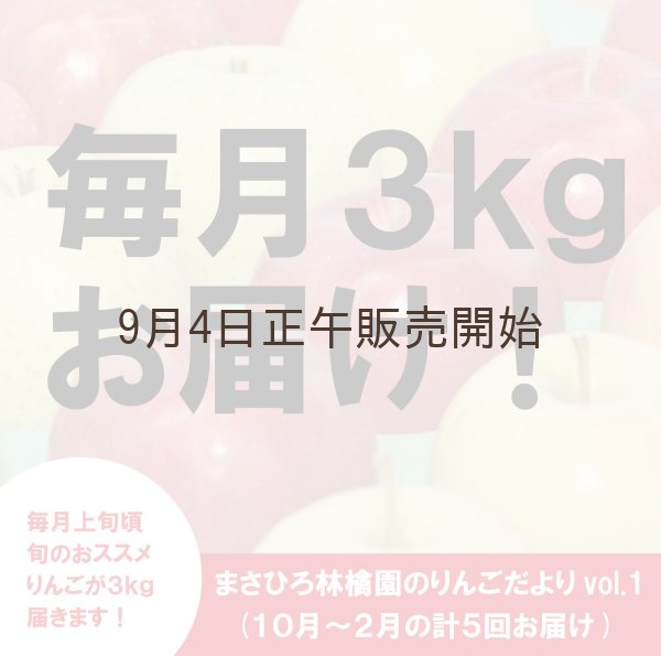 画像1: ※10月上旬〜発送※ まさひろ林檎園のりんごだよりvol.1 (10〜2月、毎月約3Kg一箱ずつお届け) ≪送料込≫ (1)