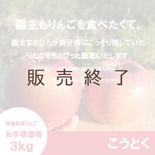 画像2: ☆園主のへそくりりんご☆ こうとく お手頃価格３kg ≪送料込≫ (2)