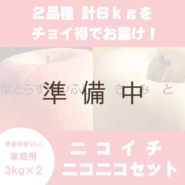 画像1: 【ニコイチセット】葉とらずサンふじ＆きみと　家庭用　３kg×２箱 ≪送料込≫ (1)